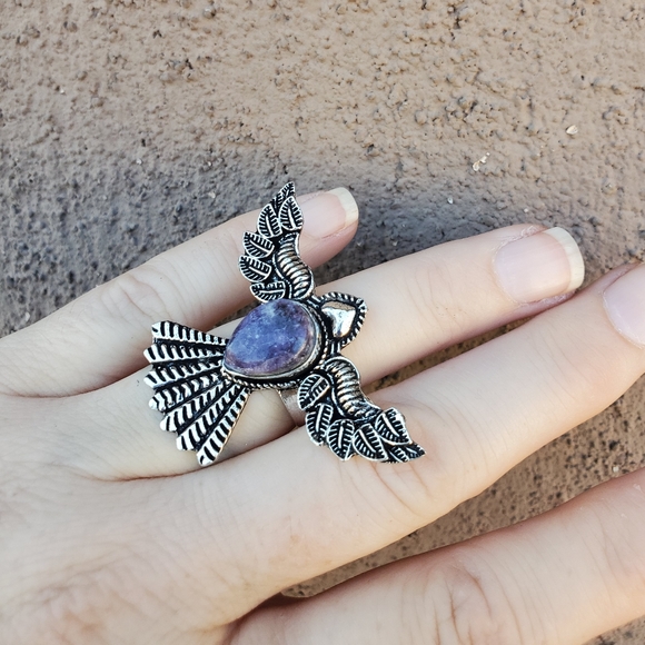 New Lepidolite 925 Silver Mystic Ring. - Picture 10 of 16